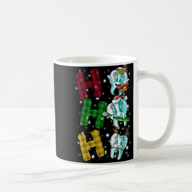 Taza De Café Ho Ho Ho Teeth Santa Claus Dentist Ugly Christmas  (Derecha)