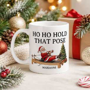 Taza De Café Ho Ho Mantén Esa Pose Divertido Santa Pilates Navi