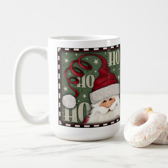Taza De Café Ho Ho Santa Whimsical Cute Coffee Mug (Con donut)