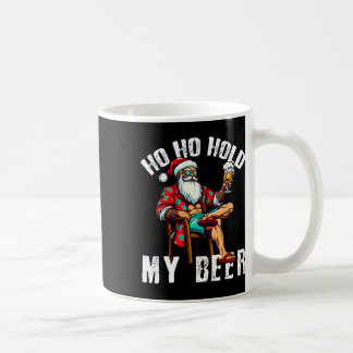 Taza De Café Ho Ho Sostén Mi Cerveza Santa Claus Vintage Navida
