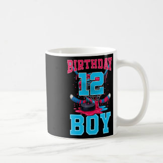 Taza De Café Hockey 12 años helado goteo cumpleaños 12 niño