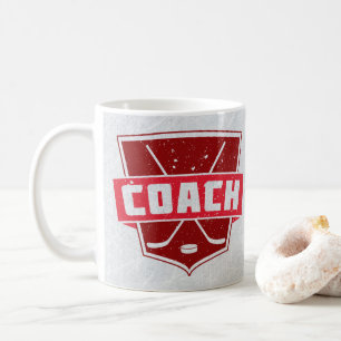 Taza De Café Hockey Coach Retro Style Shield Cup Mug