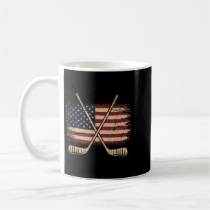 Taza De Café Hockey con bandera americana