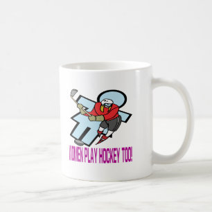 Taza De Café Hockey del juego de las mujeres también