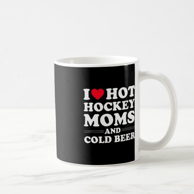 Taza De Café Hockey divertidos me encantan las mamás de hockey  (Derecha)