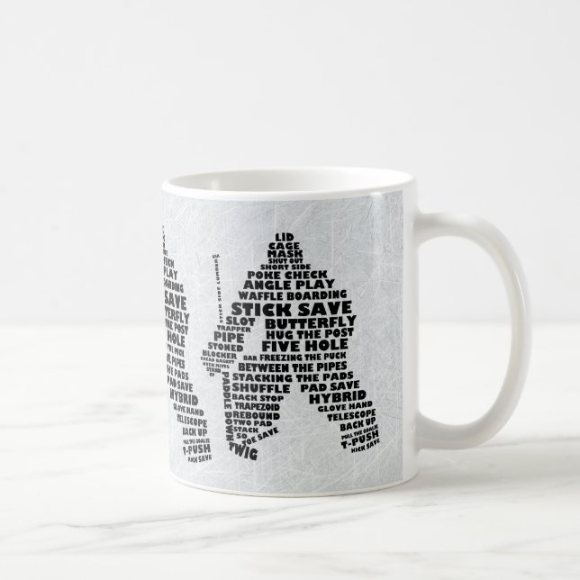 Taza De Café Hockey Goalie Typography Mug (Derecha)