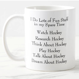 Taza De Café Hockey Lover Player Fan, lo que hago en tiempo de