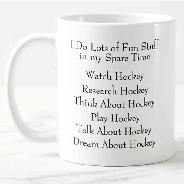 Taza De Café Hockey Lover Player Fan, lo que hago en tiempo de  (Subido por el creador)