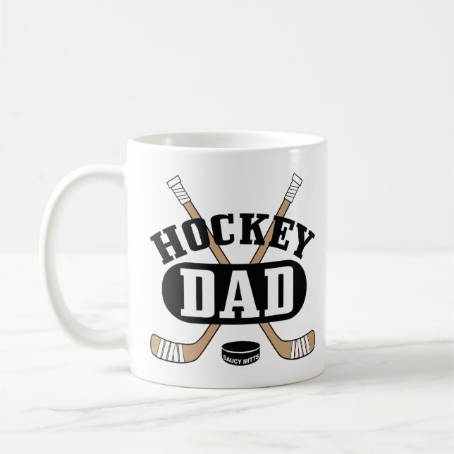 Taza De Café Hockey Papá hockey y patines (Izquierda)