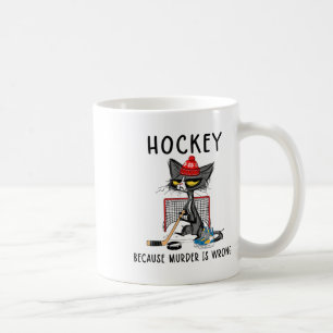Taza De Café Hockey porque el asesinato es un juego de gato div