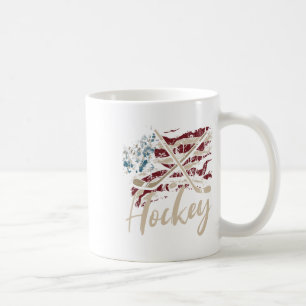 Taza De Café Hockey Sobre Bandera El Amante De Los Deportes Pat