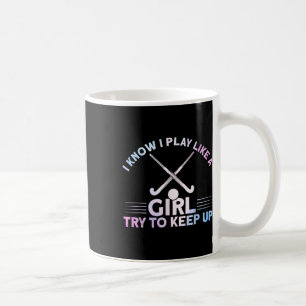 Taza De Café Hockey sobre césped acuarela Juego como una niña _