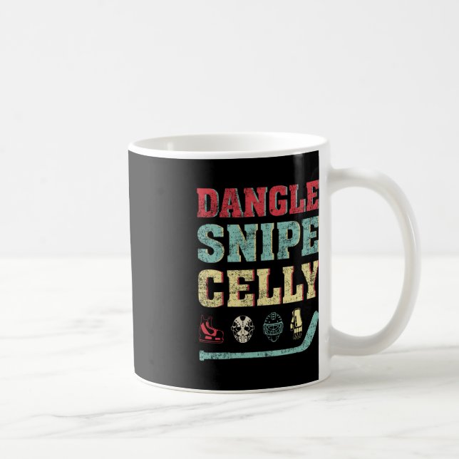 Taza De Café Hockey sobre césped divertido Tee Dangle Snipe Cel (Derecha)