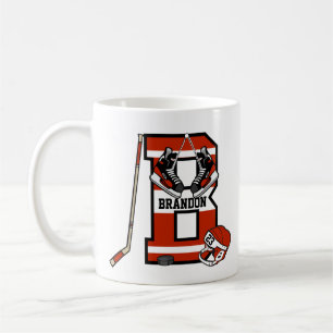 Taza De Café Hockey sobre hielo B inicial personalizado