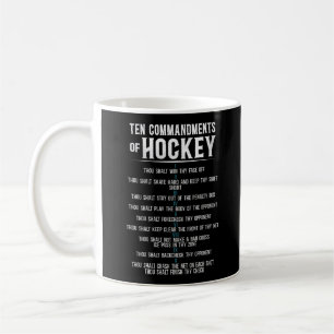 Taza De Café Hockey Sobre Hielo Diez Mandamientos De Hockey Vin