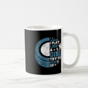 Taza De Café Hockey sobre hielo divertido Sé que juego como una
