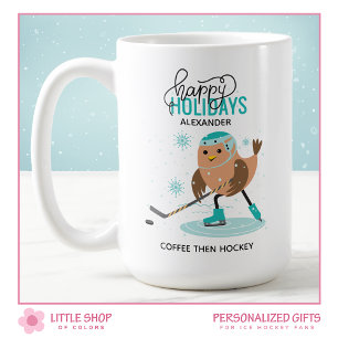 Taza De Café Hockey sobre hielo personalizado de Navidad