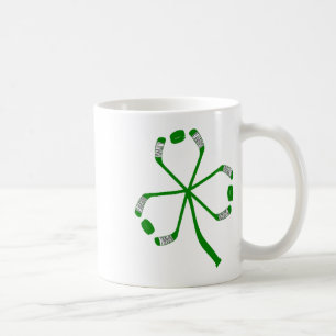 Taza De Café Hockey sobre hielo St Patrick Day Shamrock Green C