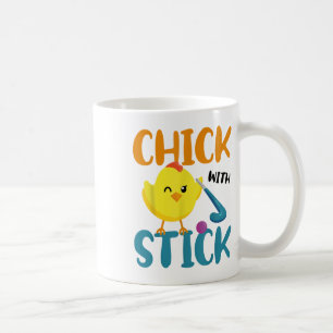 Taza De Café Hockey sobre hierba Pollo Pollito Con Palo _1