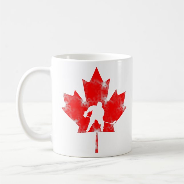 Taza De Café Hockey sobre hojas de arce canadiense por regalo d (Izquierda)