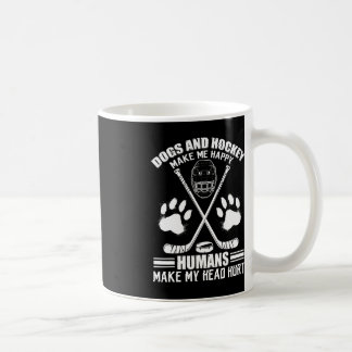 Taza De Café Hockey Y Perro Me Hace Jugador Feliz De Hockey Sob