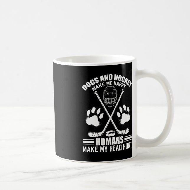 Taza De Café Hockey Y Perro Me Hace Jugador Feliz De Hockey Sob (Derecha)