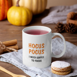 Taza De Café Hocus Pocus Funny Halloween Quote | Orange 