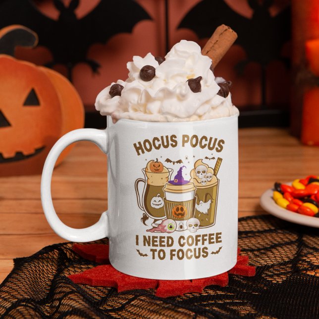 Taza De Café Hocus Pocus I need Coffee To Focus Halloween (Subido por el creador)
