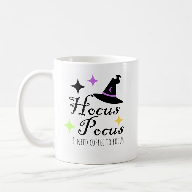 Taza De Café Hocus Pocus Necesito Café Para Centrar El Café Mug (Izquierda)