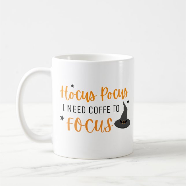 Taza De Café Hocus Pocus Necesito Café Para Centrarme En Hallow (Izquierda)