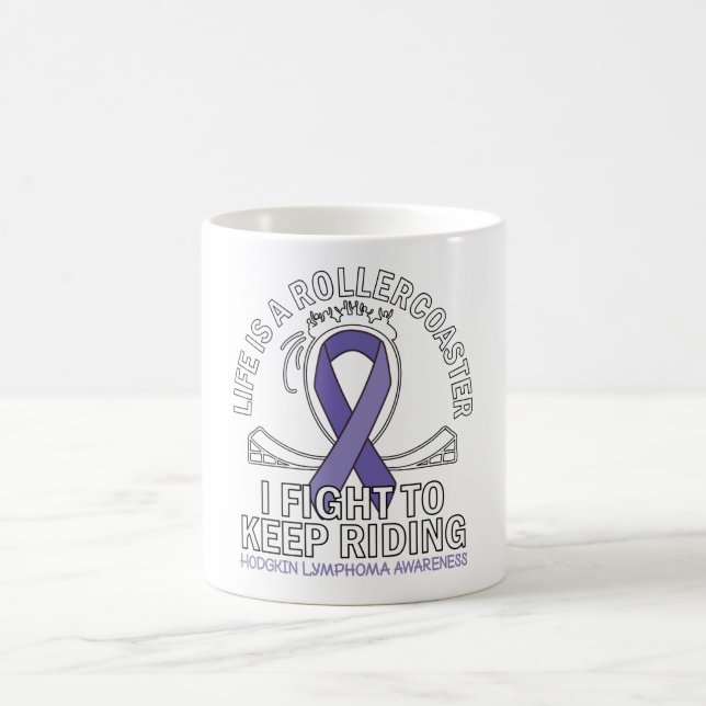 Taza De Café Hodgkin Linfoma Cinta violenta de conciencia del c (Centro)