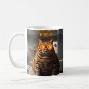 Taza De Café HODL y Kibble: Gato del Barón de Bitcoin
