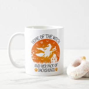 Taza De Café Hogar de la Bruja y su Manada de Dachshunds Cool