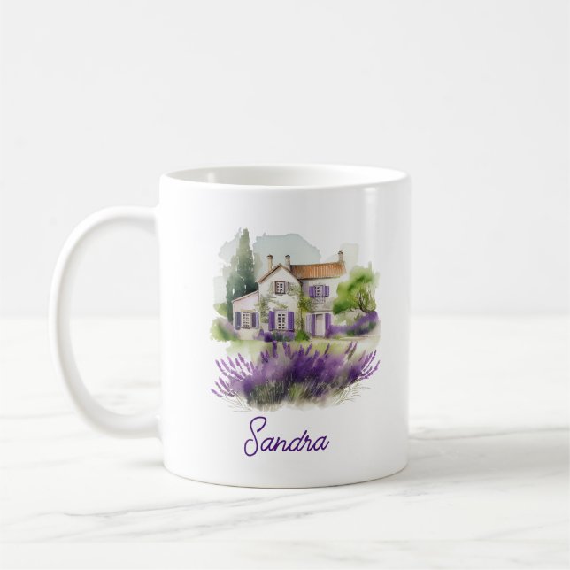 Taza De Café Hogar de país de acuarela (Izquierda)