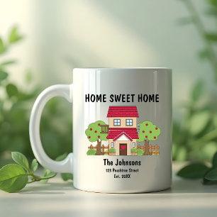 Taza De Café Hogar dulce hogar hogar casa roja cálido