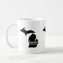 Taza De Café Hogar dulce hogar Michigan Silhouette