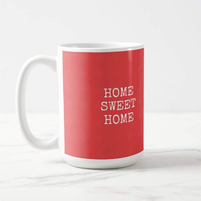 Taza De Café Hogar dulce texto en casa en rosa naranja (Izquierda)