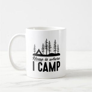 Taza De Café Hogar es donde acampo