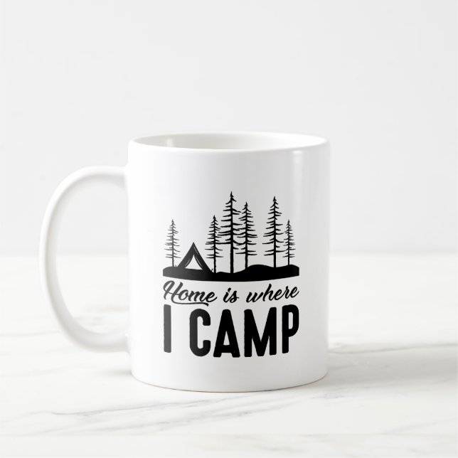 Taza De Café Hogar es donde acampo (Izquierda)