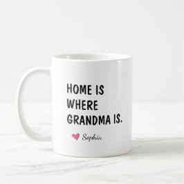 Taza De Café Hogar Es Donde Está La Abuela Regalo Personalizado