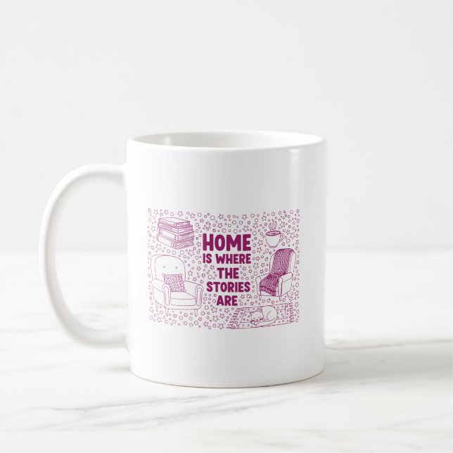 Taza De Café Hogar Es Donde Están las Historias (Izquierda)