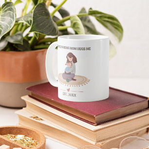 Taza De Café Hogar Es Donde Mamá Me Abraza Personalizado