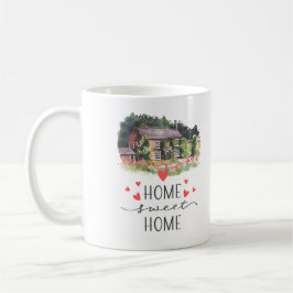 Taza De Café Hogar Sweet Home Hearts House Floral
