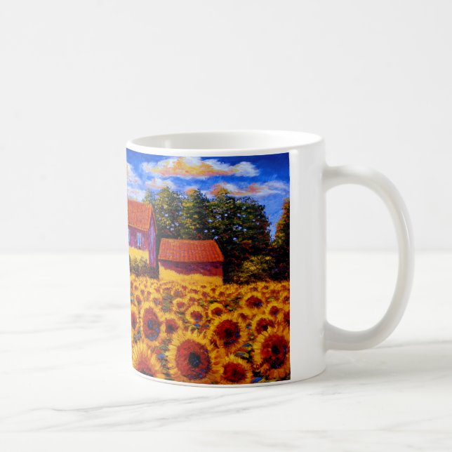 Taza De Café Hogares en el campo del girasol (Derecha)