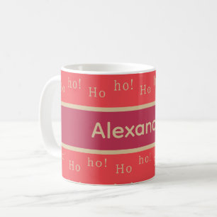 Taza De Café Hohoho   Navidades de oro rojo personalizados