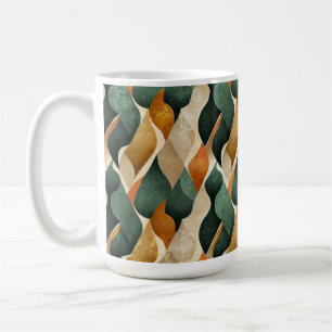 Taza De Café Hoja abstracta vintage tono tierra cocina retro