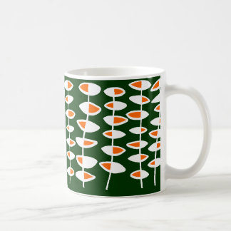 Taza De Café Hoja alterna - Blanco y Naranja en verde 003300