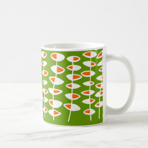 Taza De Café Hoja alterna - Blanco y Naranja en verde 669900
