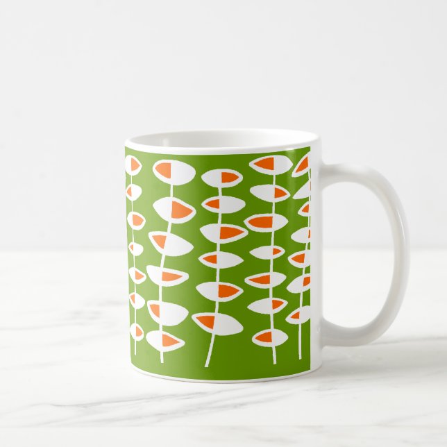 Taza De Café Hoja alterna - Blanco y Naranja en verde 669900 (Derecha)