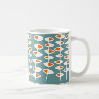 Taza De Café Hoja alterna - Blanco y Naranja en verde 669999